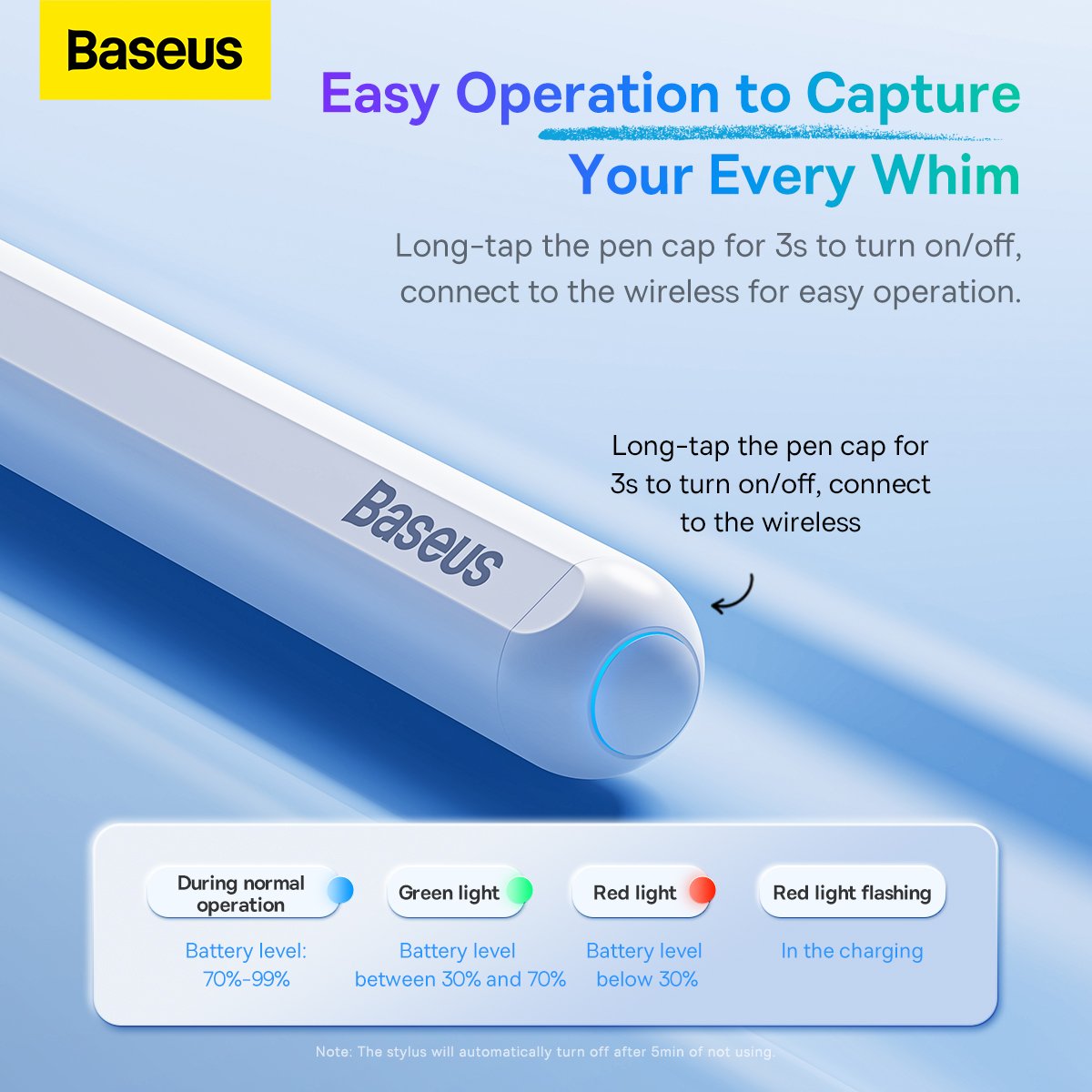 Baseus Smooth Writing Wireless Charging Stylus (Active Wireless