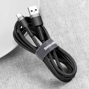 Baseus Cafule Fast Charging Cable USB To Type C 3A Gray + Black