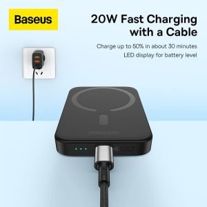 Baseus Magnetic Wireless Charging Power bank 6000mAh 20W Black Price in Pakistan