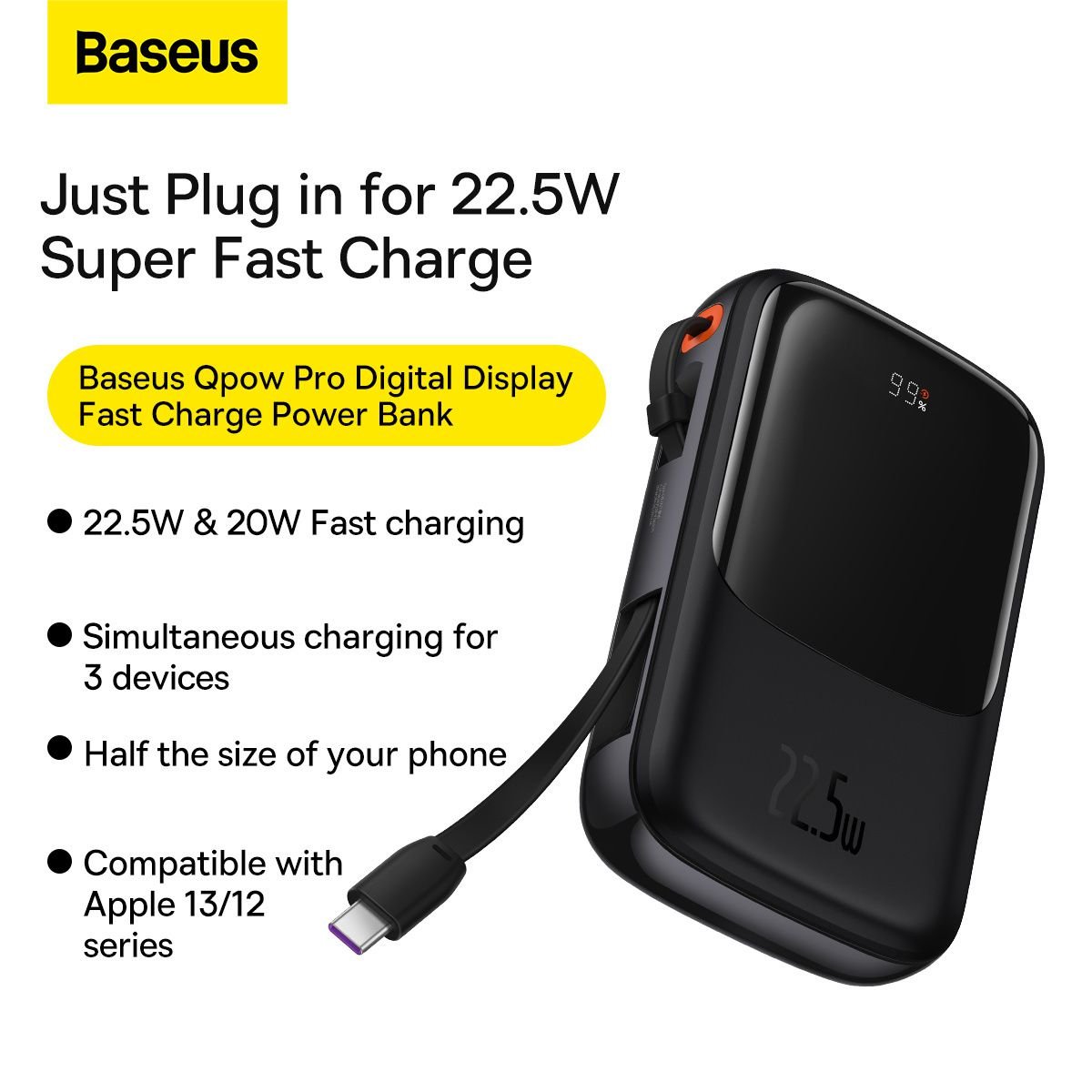 Baseus Qpow Pro Digital Display Fast Charge Power Bank Mah W