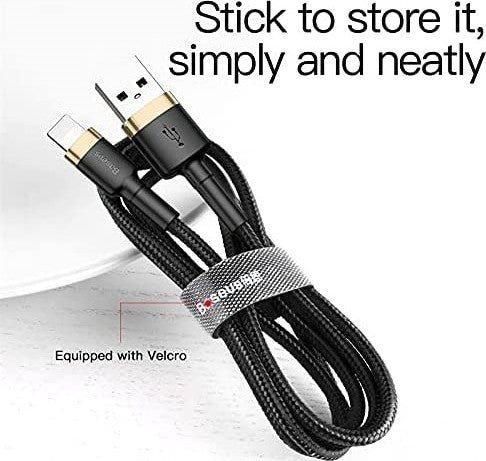 Baseus Cafule Cable USB For iPhone 1m Gold Black Baseus