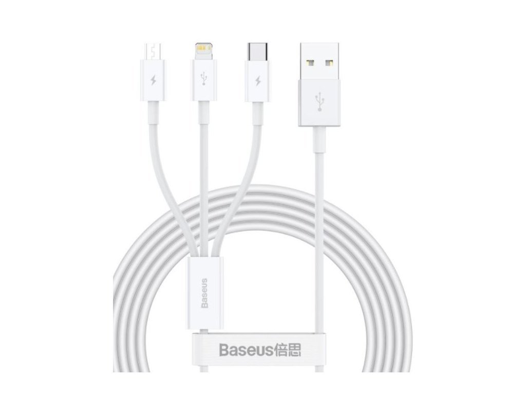 Baseus Superior Series Fast Charging Data Cable USB to M+L+C 3.5A 1.5m ...