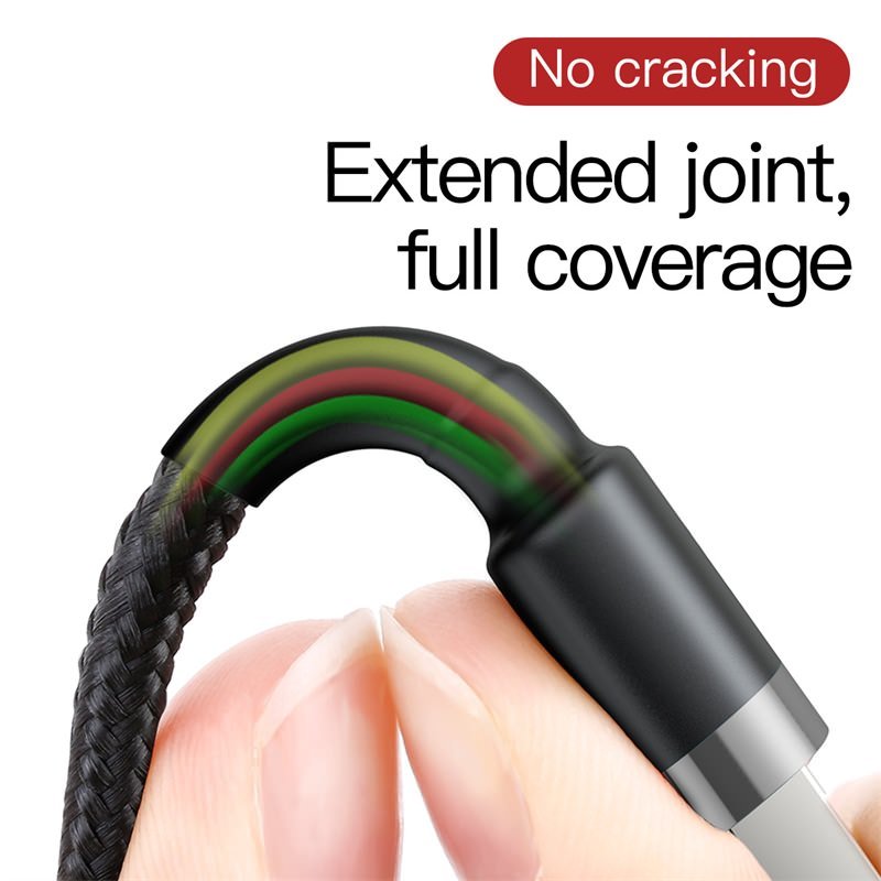 Baseus Cafule Cavo USB To Lightning 2.4A 1 Metro - Ricarica E Sincronizzazione Per IPhone E IPad - Colore Grigio/Nero