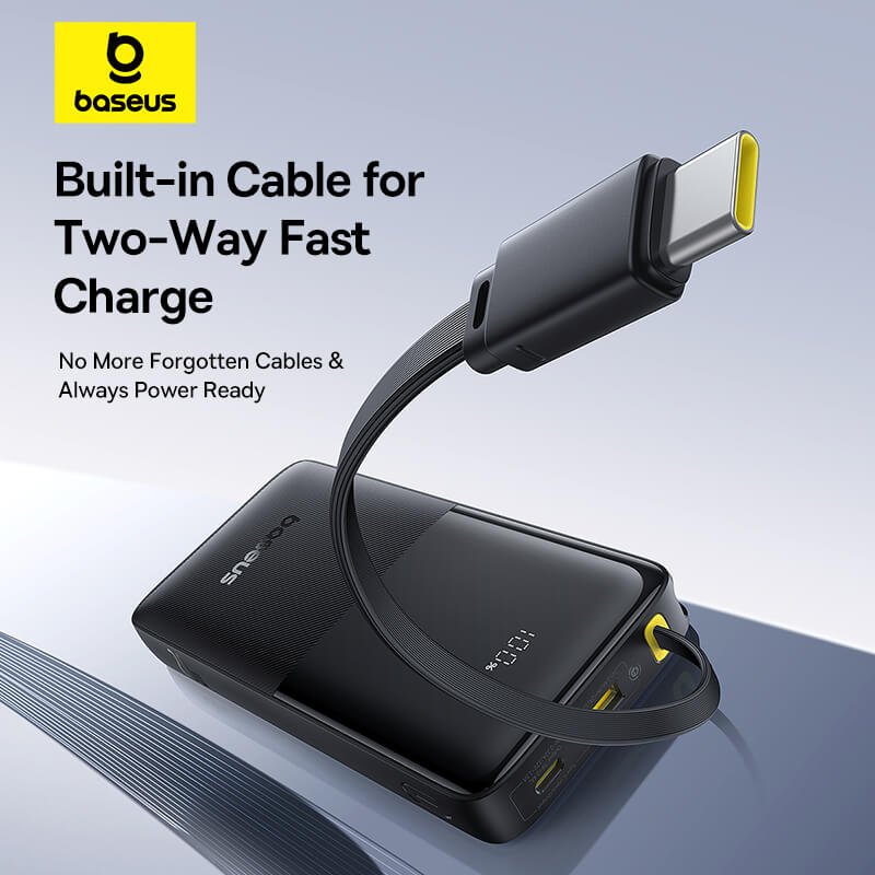 Baseus Bipow 2 Power Bank With USB-C Cable 10000mah 20W - Baseus